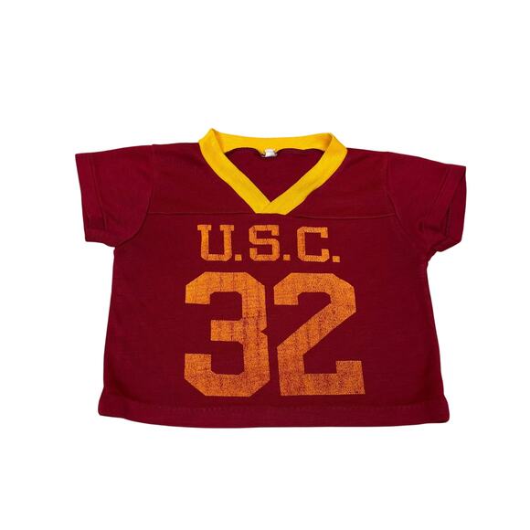 Vintage 70s USC Trojans Jersey #32 Baby Toddler 2-4 12x11 - Picture 1 of 12